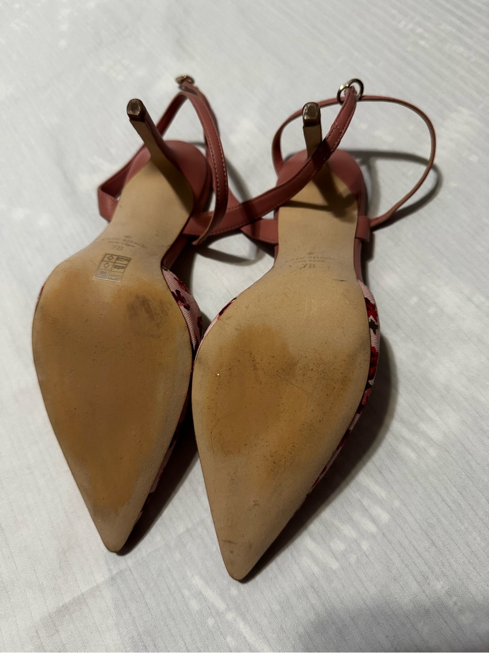 kate spade Pink Floral Pointed Toe Slingback Flats - Picture 4 of 7